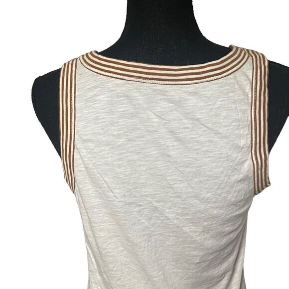 Madewell White and Tan Striped Ringer Tank - Picture 3 of 7